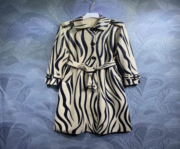 

women039s trench coats casual dresses xxl 2022 lapel imitation leather zebra print long trench coat2314717, Tan;black