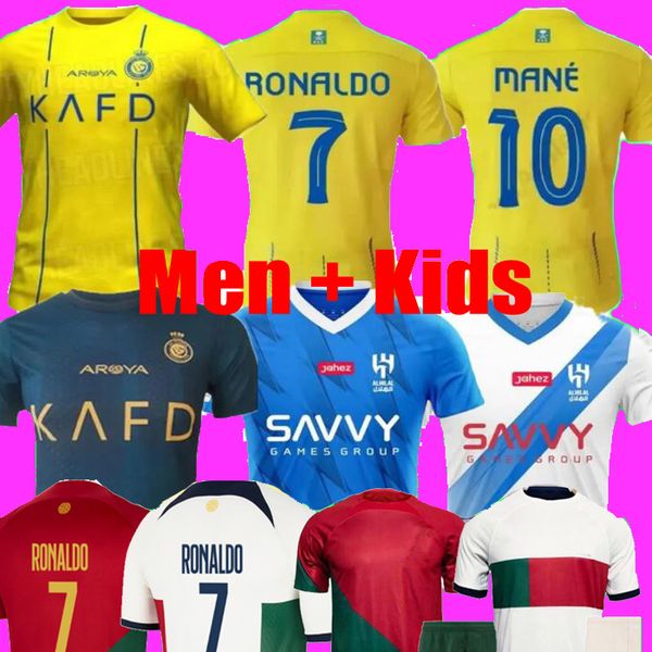 

al nassr kit fc soccer jerseys ronaldo 2023 2024 home away 23 24 al hilal neymar jr men kids sets por football shirt al-nassr soccer shirts, Black;yellow