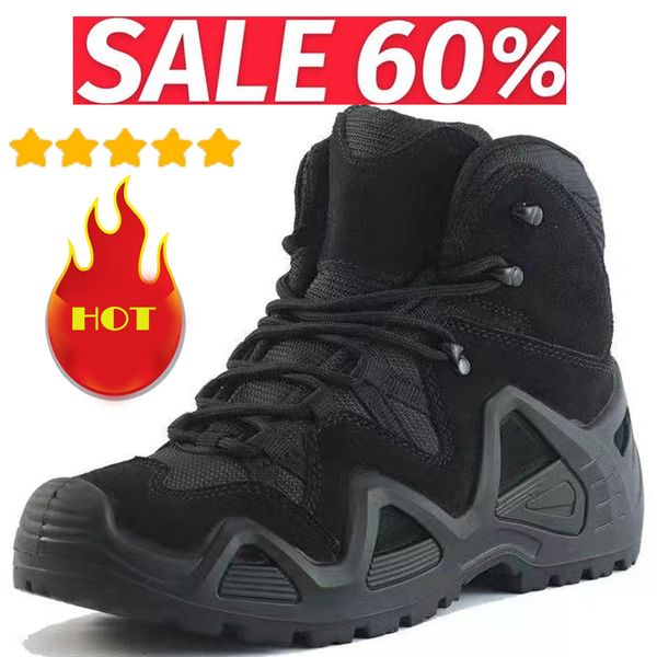 

boots brand mens combat tactical military boots army fan waterproof outdoor hiking ankle climbing botas tacticas hombre militar 230830, Black