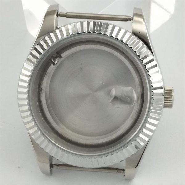 

41mm sapphire glass polished silver color stainless steel watch case fit eta 2824 2836 miyota 8205 8215 821a 82 series movement p237v