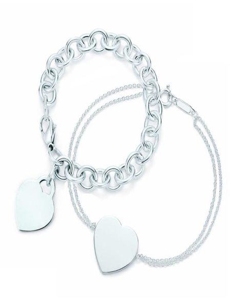 

new 100 925 sterling silver heart shaped women039s elegant bracelet lock bracelet silverware matching world jewelry gifts4964465, Black