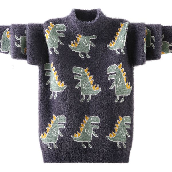 

pullover arrived winter children sweater boy clothes kids baby dinosaur soft thick knitted fleece wholesales 3 15year 230830, Blue