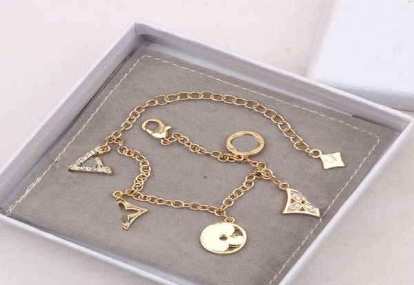 

designer brand bracelet women charm link chains exquisite luxury 14k gold plated birthday valentine039s day exclusive gift1674423, Black