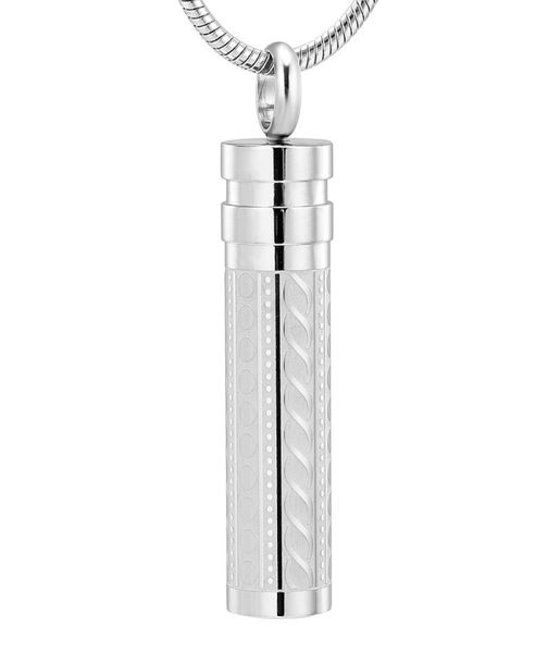 

ijd11942 personalized cylinder cremation jewelry hold humanpet funeral ashes keepsake pendant memorial urn neckalce holder7170416, Silver