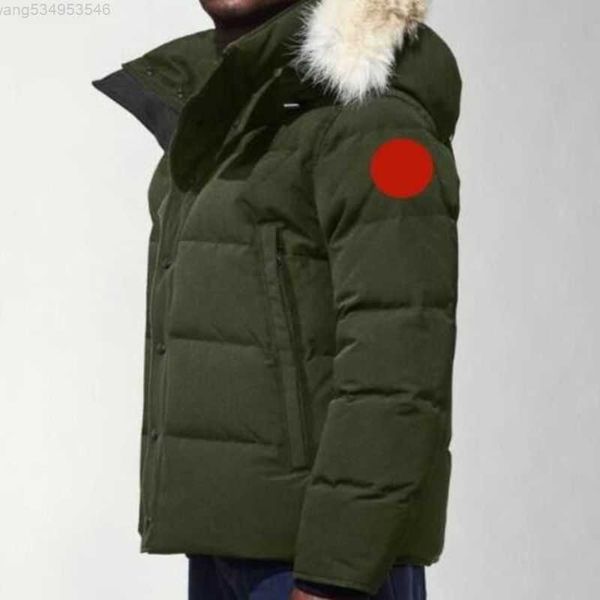

canada puffer jackets men designer real coyote fur outdoor wyndham windbreaker jassen outerwear hooded fourrure manteau down jacket coat hiv, Black