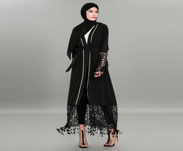 

women muslim abaya dress patchwork lace cardigan black muslim dress kaftan dubai hijab plus size 4xl islamic clothing9379928, Red