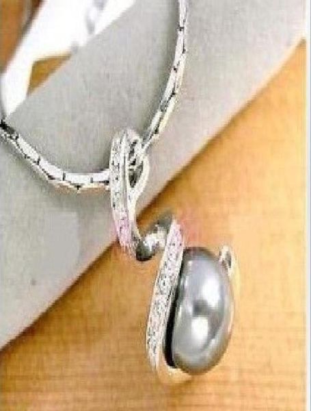 

new 18k white gold plated use rovski crystal black white pink gray pearl necklace1938008, Silver