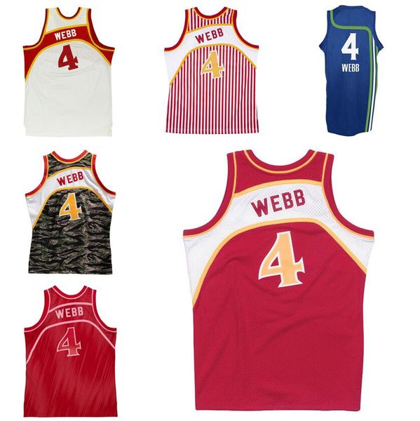 

stitched spud webb basketball jerseys mitchell & ness 1986-87 hardwoods classic retro men women youth s-6xl jersey, Black;red