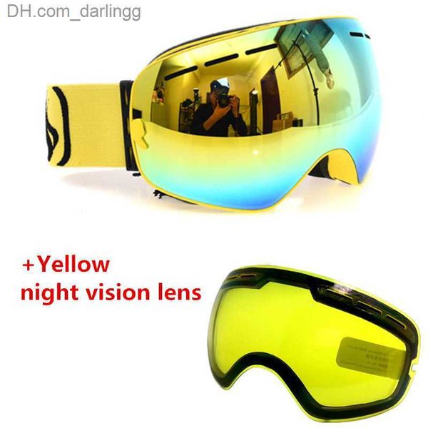 

ski goggles 2021 new brand double anti-fog big spherical skiing goggles professional ski eyewear snow goggles with night vision lens q230831