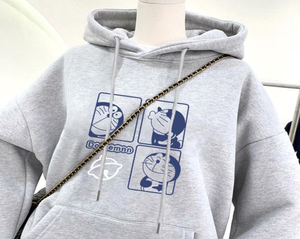 

trendy cute women039s hoodies cartoon printed sweater autumn and winter hooded street casual9307020, Black