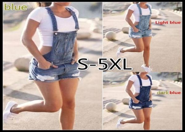 

fashion hole cowboy shorts jumpsuit women strap denim short bib womens jumpsuits and rompers playsuit s5xl13838206, Black;white
