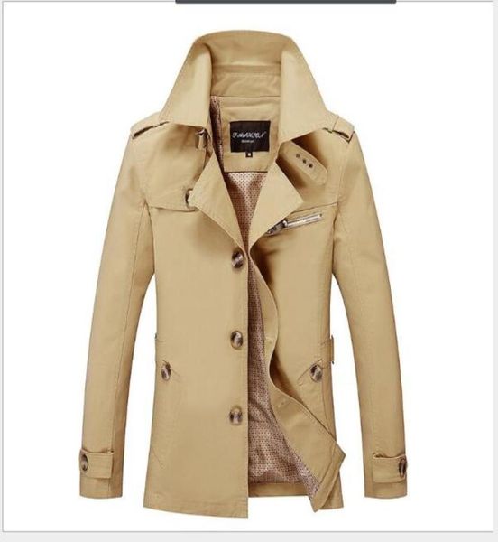 

new mens trench coat fashion man mediumlong spring autumn british style slim jacket windbreaker male plus size outerwear coats29809065140, Black;brown