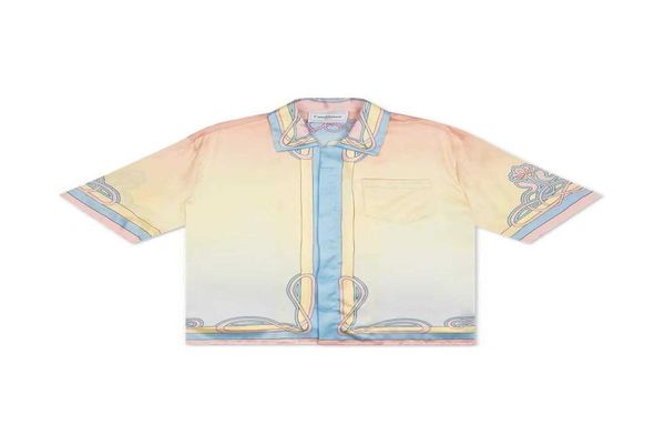 

original new a high texture palace cloud gradient silk hawaiian short sleeved shirt7876830, White;black