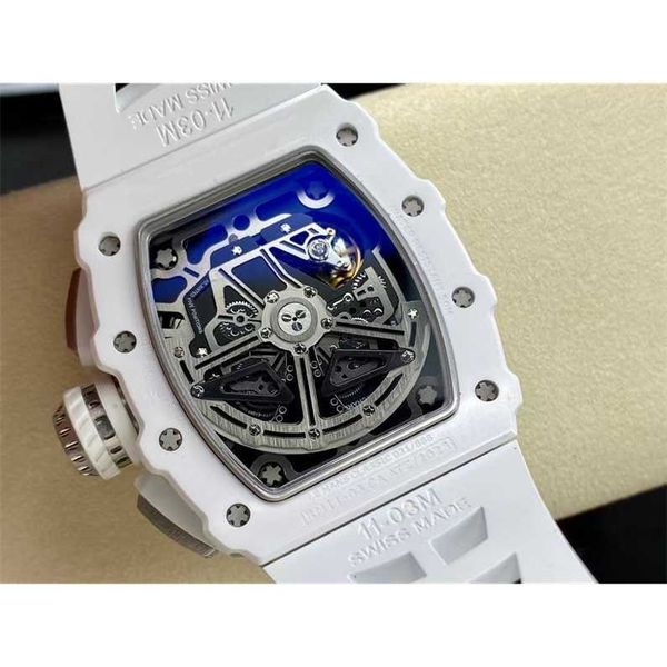 

man luxury watch watches chronograph watch rm11-03 ceramic mirror material rubber str