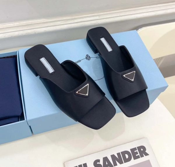 

designer slide summer sandals flip flops women slipper imported sheepskin lining highly customized silk designers heel slides platform sanda, Black