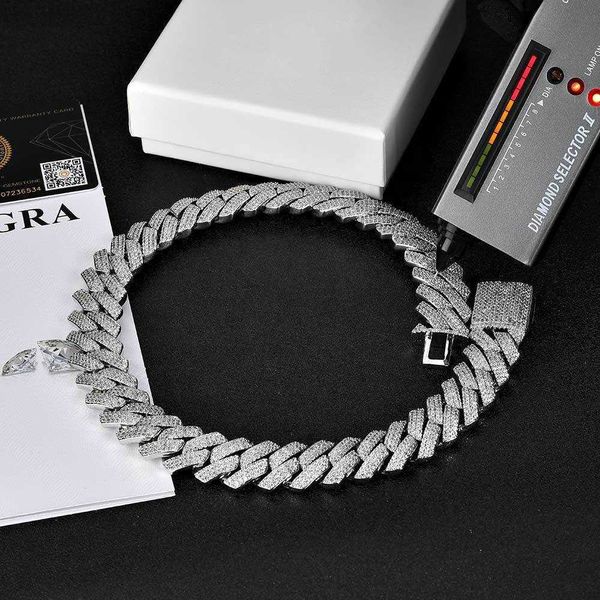 

luxury gra certified moissanite jewelry diamond cuban miami chain, Silver