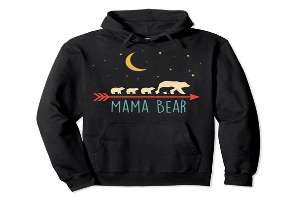 

retro mama bear with 4 cubs pullover hoodie size s5xl with color blackgreynavyroyal bluedark heather1670403, Black