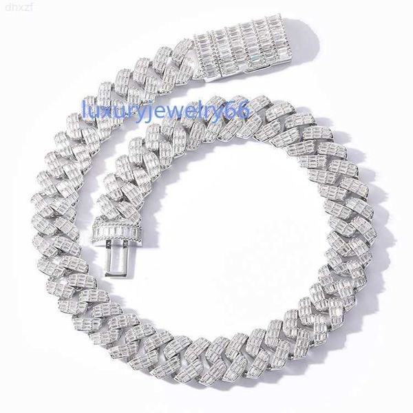 

customized cuban chain sterling silver whit 5a baguette cz diamond miami style chain link for hiphop life