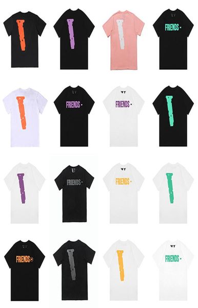 

tshirt big v men and women loose casual smoke angel friends short vlone115 sleeve3490625, White;black