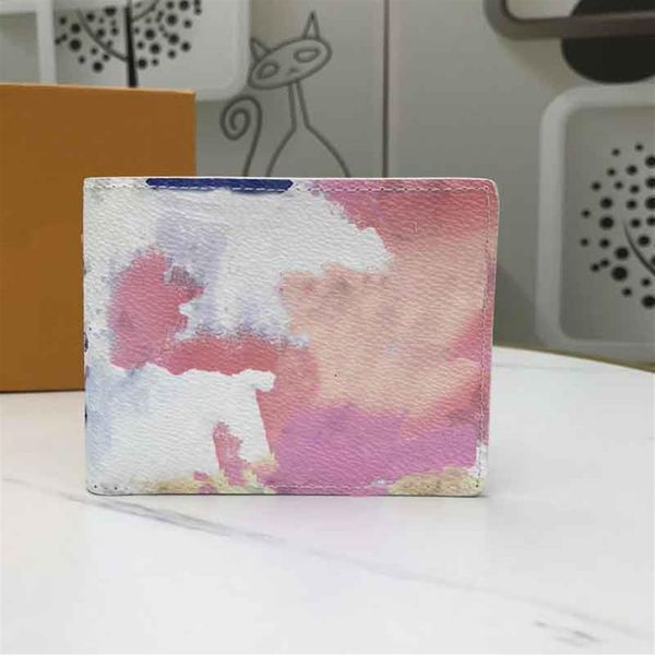 

2021 designer wallet men and women personality graffiti long zipper purse fashion short credit card holder clutch bag274y, Red;black