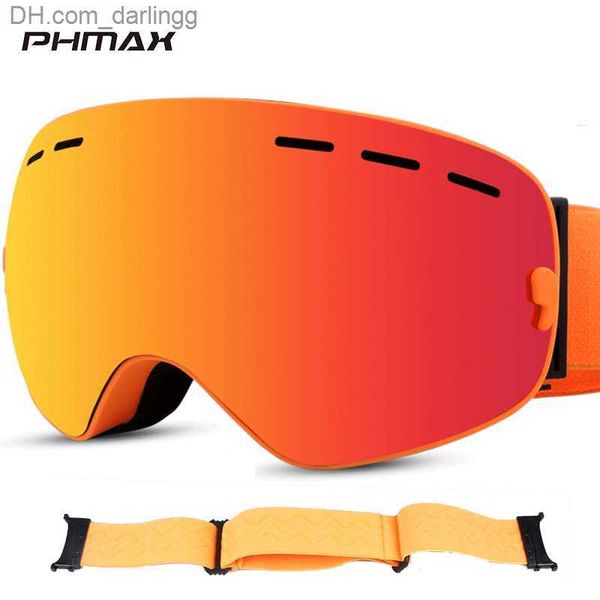 

ski goggles phmax brand ski glasses women outdoor snow goggles with anti-slip strap double layers men anti-fog snowmobile ski goggles q23083