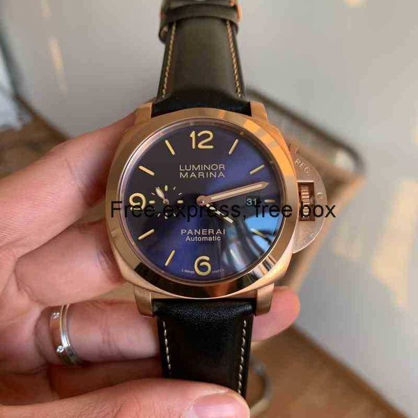 

superclone vs real spanera men's watch rose gold stainless steel case leather automat t63h, Slivery;brown