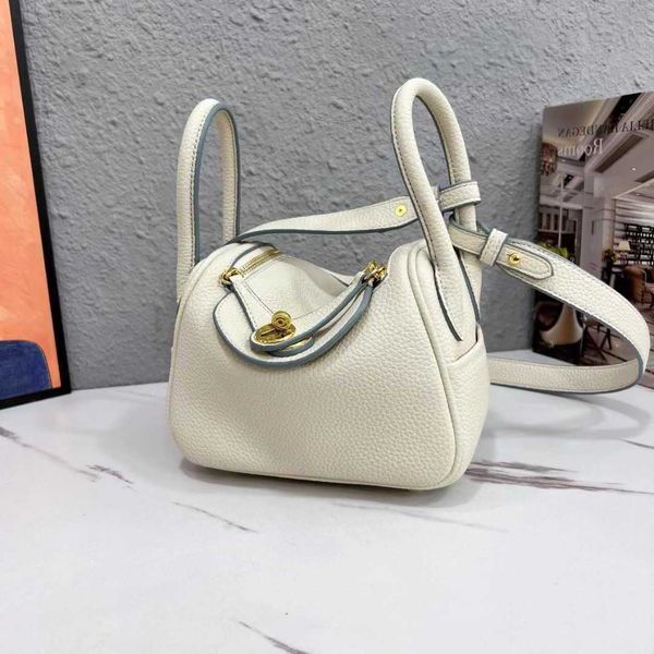 

hrems's lindiss tote bags original edition online store bag 2023 new layer cowhide lindi doctor one shoulder cross pillow premium women
