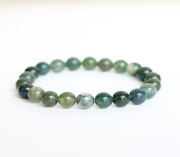 

sn1086 moss agate bracelet emotional support bracelet stress relief jewelry moss agate anxiety natural stone bracelet 6279253, Black