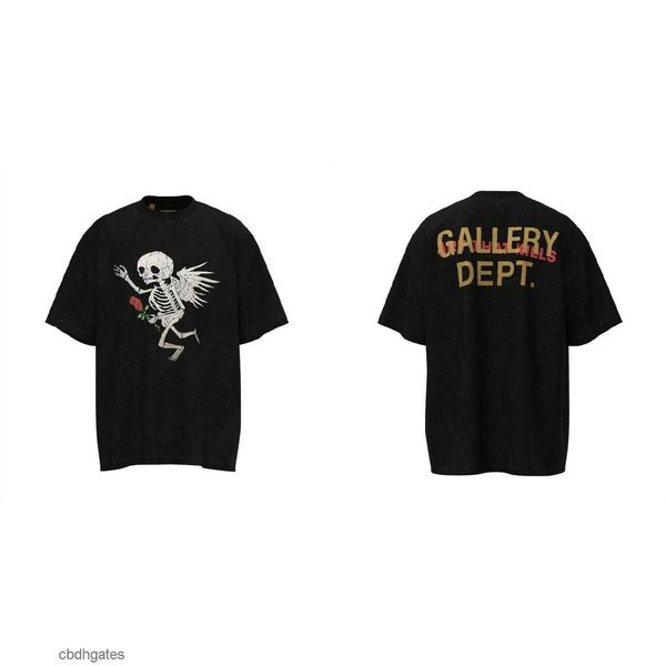 

men fashion american designer gallerry deptt t shirt brand mens printed short-sleeved vintage summer loose worn t-shirt eych, White;black