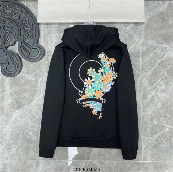 

3a classic mens zipper ch hoodies designer horseshoe sanskrit cross print pullover heart hooded sweatshirts sweater luxury woman jackts fate, Black
