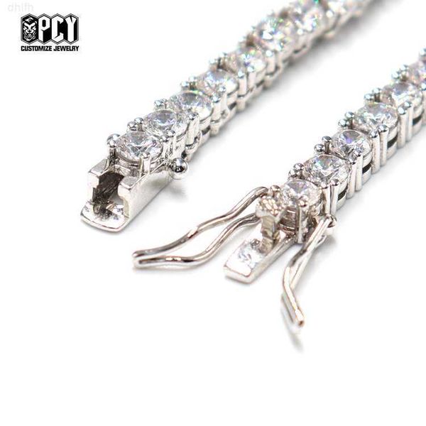 

fashion jewelry necklaces iced out hip hop cuban link moissanite vvs diamond tennis chain 925 sterling silver 2mm 3mm 4mm