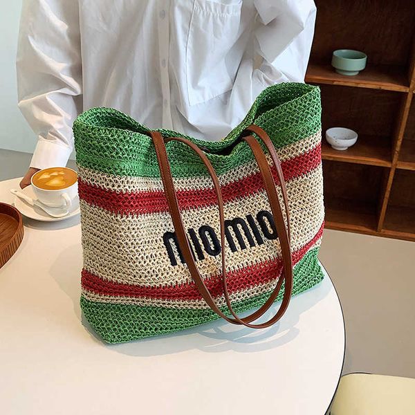 

outdoor tote large capacity bag women's bag straw woven bag fashion shoulder bag tote bag tote for traveling miui bag 7hfa