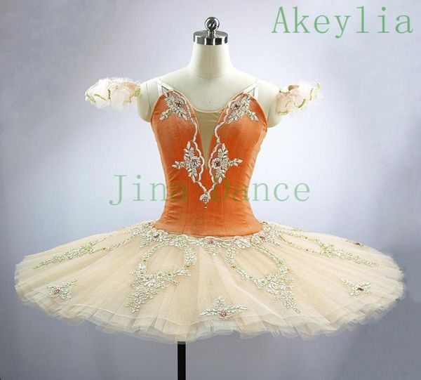 

peach orange tutu pancake nutcracker christmas tutu for girls performance tutus classical ballet stage costume professional ballet6623906, Black;red