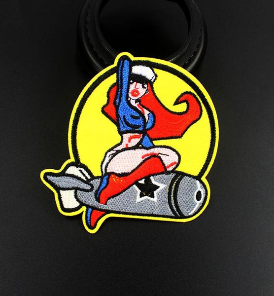 

rocket girl yellow patches iron on space badge embroidered stickers for girls boys jacket jeans cloth decoration3274895, Black