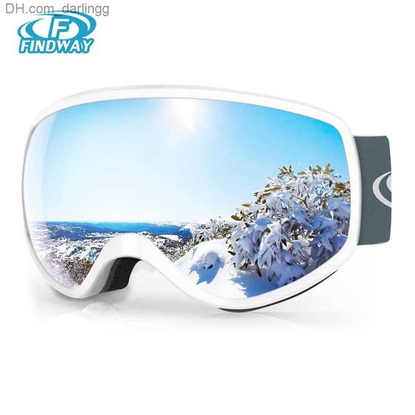

ski goggles findway kids ski goggles adjustable anti-fog uv protection for 3-10 years old boys girls skiing snowboarding sports q230831