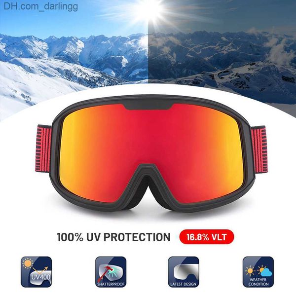 

ski goggles clarity improved mountaineering ski goggles for men women anti fog uv protection snow goggles double-layer anti fog and wind q23