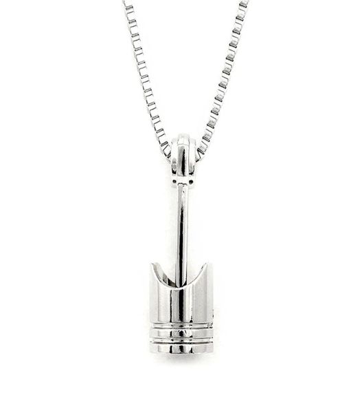 

mini engine piston pendant stainless steel necklace biker motorcycle enthusiast torque necklaces men punk rocking jewelry sn637630894, Silver