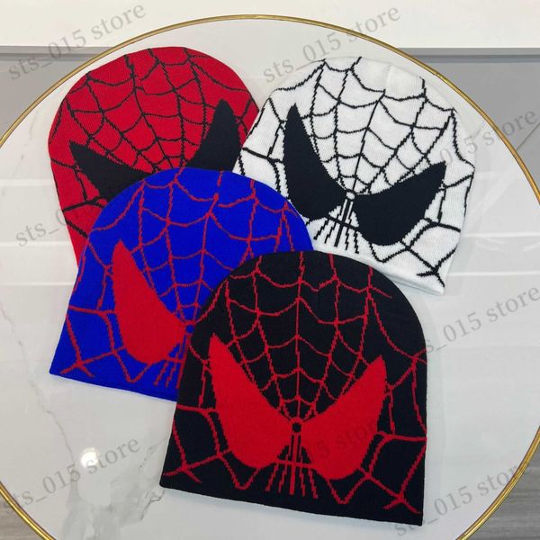 

beanie/skull caps new spider web cap cute funny cartoon warm knitted beanie hat t230425, Blue;gray