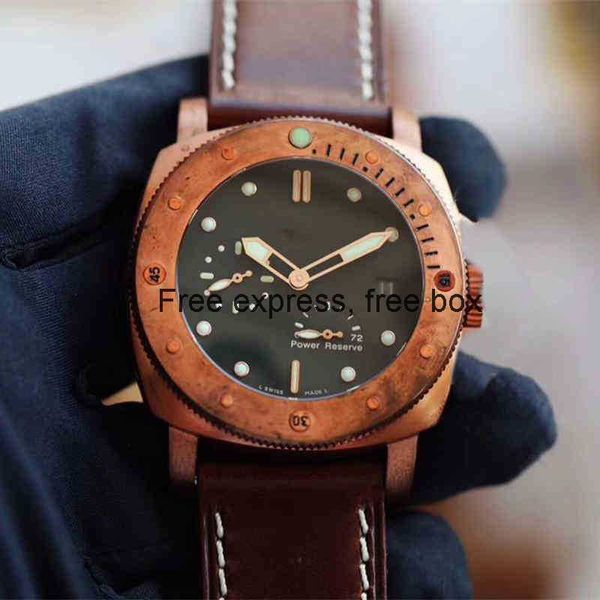 

luxury watches for mens mechanical wristwatch automatic 47mm 316 fine steel fashion man p-0123 designer watch, Slivery;brown