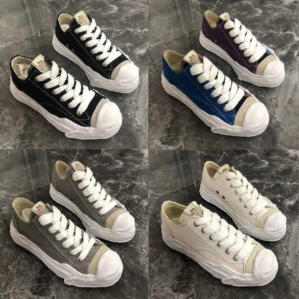 

2023 maison mihara yasuhiro mmy original casual shoes sole low cut canvas shoes for men miharayasuhiro toe cap sneaker mens sports shoe wome, Black
