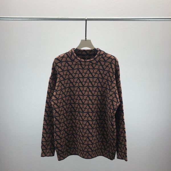 

men's plus size hoodies & sweatshirts jacquard letter knitted sweater in autumn / winter acquard knitting machine e custom jnlarged det, Black;brown