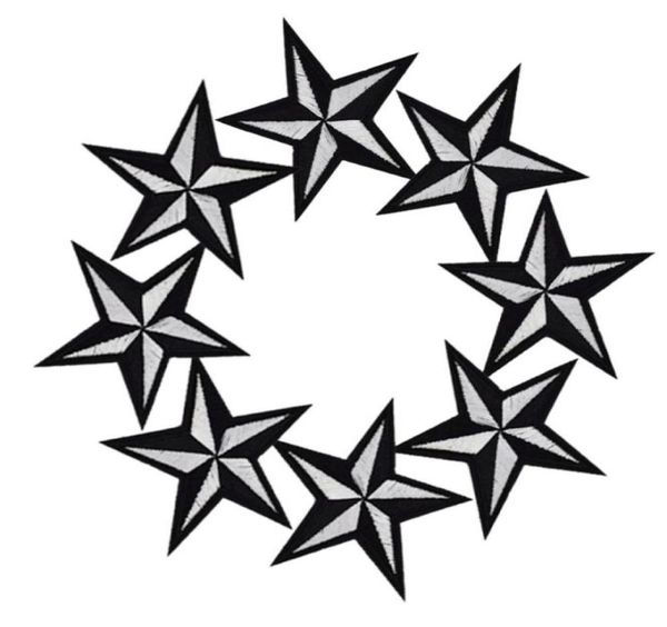 

diy stars patches for clothing iron embroidered patch applique iron on patches sewing accessories badge stickers on clothes bag dz1879567, Black