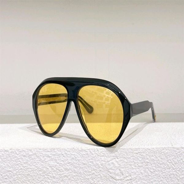 

oversized pilot sunglasses for women men black yellow lenses sport sun glasses uv eyewear with box242b, White;black