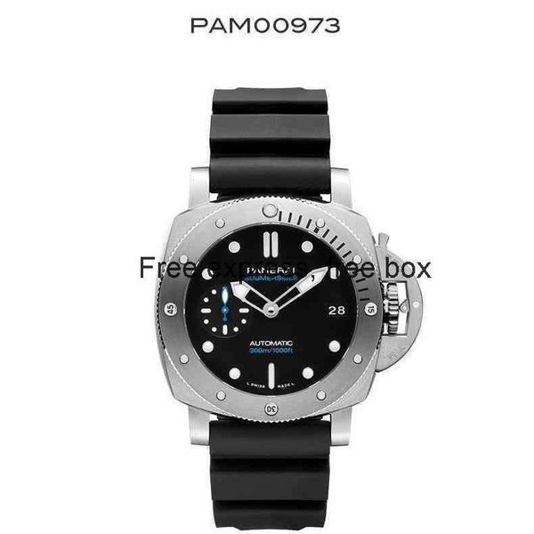 

superclone pam973 vs luxury watches for mens mechanical wristwatch submersible diving series 973 rubber men designer, Slivery;brown