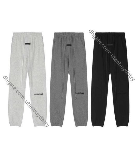 

ess22 22fw s new flocking letter sweatpants high street fashion drawstring trousers hip hop pants streetwear5250873, Black