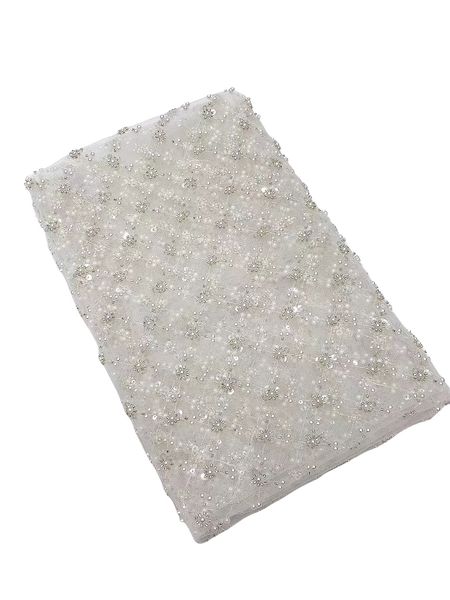 

tulle lace fabric white wedding dress africana women sequins sewing banquet party net clothes 2023 evening dinner nigerian costumes yq-4099, Black;white