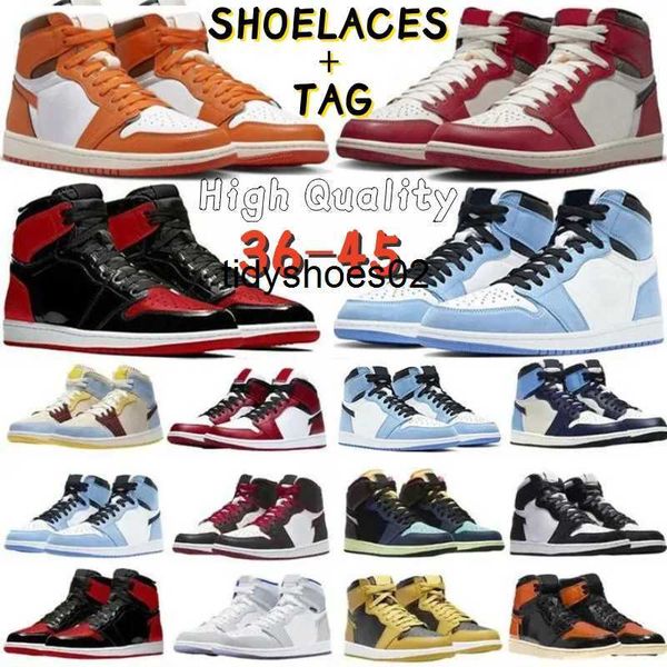 

jumpman 1s basketball shoes 1 men women black white heritage bred patent university blue hype royal dark mocha shadow mens trainer sports ai