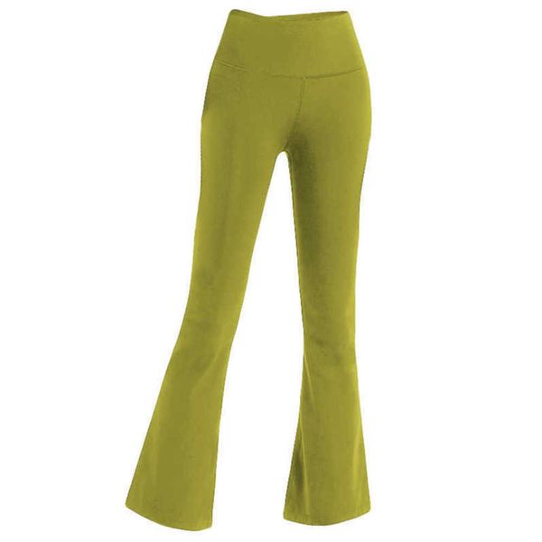 

l-06 women yoga flared pants high waist wide leg sports trousers solid color slim hip loose dance tights ladies gym plus size leggings runni