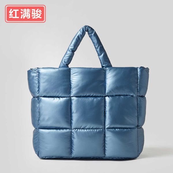 

nine square soft cotton suit tote bag women's fashionable and simple padded cotton suit one shoulder crossbody bag large capacity handb
