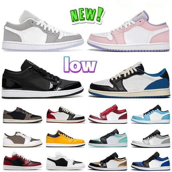 

2023 designer men women low basketball shoes black toe 1 1s mocha unc green university blue tripe white smoke grey shadow washed denim laser